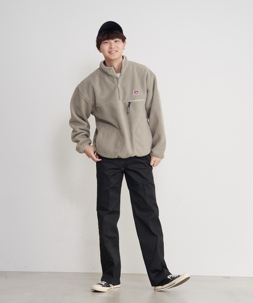 BEN DAVIS(ベンデイビス)の「【BEN DAVIS/ベンデイビス】 ハーフスナップ スタンドジャケット フリース素材使用(スウェット・メンズ・グリーン/パープル/イエロー/ライトベージュ・X-LARGE/MEDIUM/LARGE)」の5枚目の写真