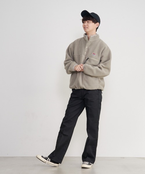 BEN DAVIS(ベンデイビス)の「【BEN DAVIS/ベンデイビス】 ハーフスナップ スタンドジャケット フリース素材使用(スウェット・メンズ・グリーン/パープル/イエロー/ライトベージュ・X-LARGE/MEDIUM/LARGE)」の6枚目の写真
