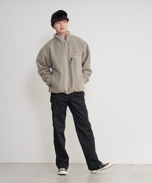BEN DAVIS(ベンデイビス)の「【BEN DAVIS/ベンデイビス】 ハーフスナップ スタンドジャケット フリース素材使用(スウェット・メンズ・グリーン/パープル/イエロー/ライトベージュ・X-LARGE/MEDIUM/LARGE)」の9枚目の写真