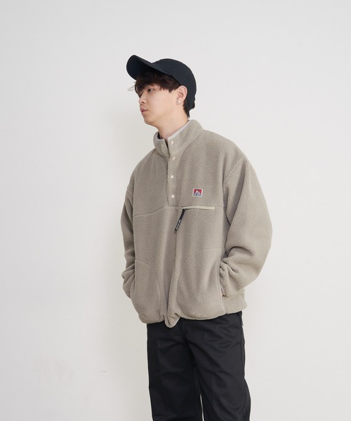 BEN DAVIS(ベンデイビス)の「【BEN DAVIS/ベンデイビス】 ハーフスナップ スタンドジャケット フリース素材使用(スウェット・メンズ・グリーン/パープル/イエロー/ライトベージュ・X-LARGE/MEDIUM/LARGE)」の10枚目の写真