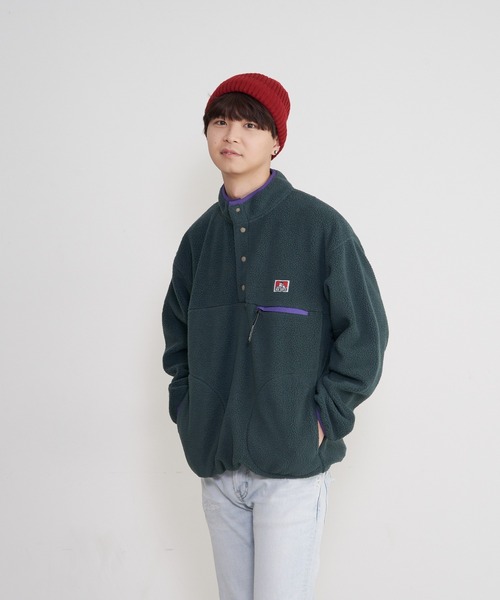 BEN DAVIS(ベンデイビス)の「【BEN DAVIS/ベンデイビス】 ハーフスナップ スタンドジャケット フリース素材使用(スウェット・メンズ・グリーン/パープル/イエロー/ライトベージュ・X-LARGE/MEDIUM/LARGE)」の20枚目の写真