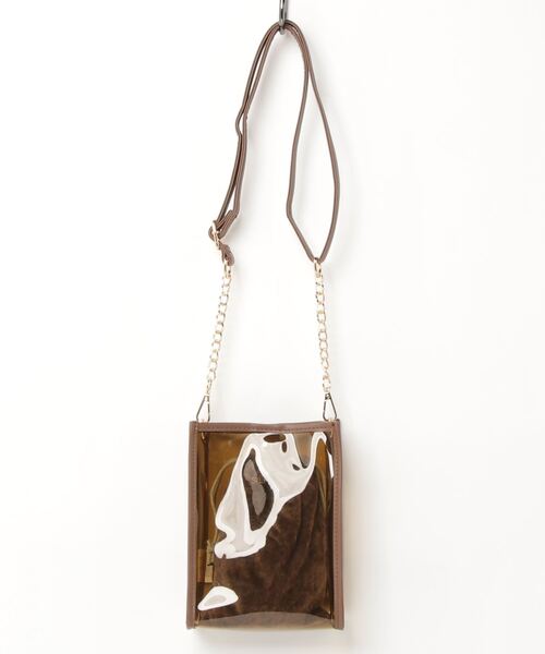 ALWAYS GOOD TIME(オルウェイズグッドタイム)の「縦型 クリアミニショルダーバッグ(ショルダーバッグ・レディース・ブラウン/ブラック・FREE)」の2枚目の写真