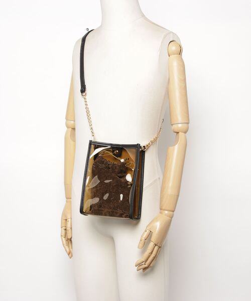 ALWAYS GOOD TIME(オルウェイズグッドタイム)の「縦型 クリアミニショルダーバッグ(ショルダーバッグ・レディース・ブラウン/ブラック・FREE)」の7枚目の写真