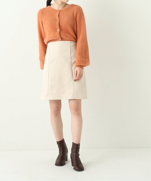 RAY CASSIN（レイカズン）の「ポンチスウェードハイウエストミニスカート（スカート・レディース・ブラック/モカ/キナリ・FREE）」の9枚目の写真