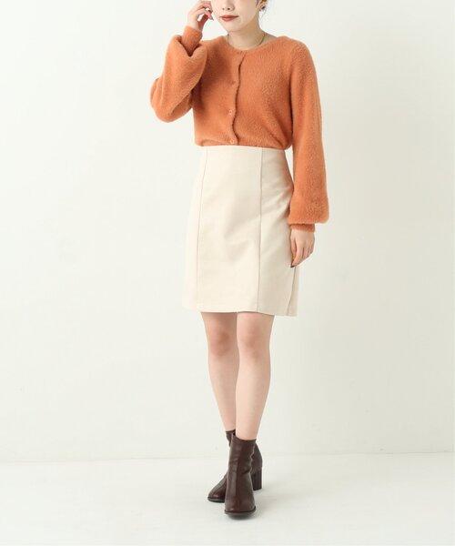 RAY CASSIN（レイカズン）の「ポンチスウェードハイウエストミニスカート（スカート・レディース・ブラック/モカ/キナリ・FREE）」の10枚目の写真