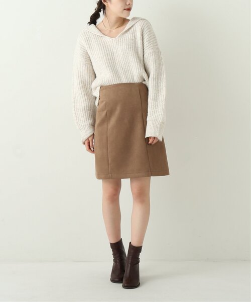 RAY CASSIN（レイカズン）の「ポンチスウェードハイウエストミニスカート（スカート・レディース・ブラック/モカ/キナリ・FREE）」の15枚目の写真