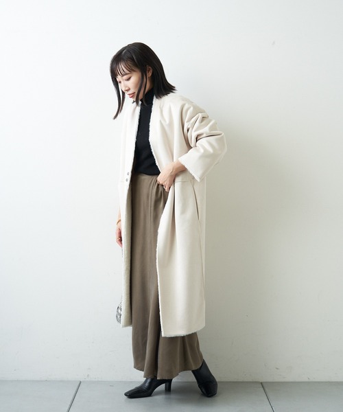 LOUNGEDRESS(ラウンジドレス)の「【odore/オドル】リバーシブルムートンコート(ムートンコート・レディース・チャコールグレー/アイボリー・FREE)」の20枚目の写真
