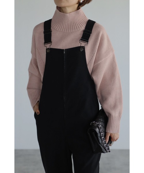 Bonjour Sagan（ボンジュールサガン）の「スウェード調オールインワン（サロペット/オーバーオール・レディース・アイボリー/ブラック・FREE）」の9枚目の写真