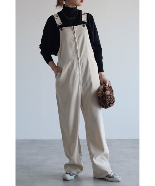 Bonjour Sagan（ボンジュールサガン）の「スウェード調オールインワン（サロペット/オーバーオール・レディース・アイボリー/ブラック・FREE）」の21枚目の写真