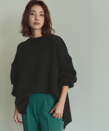 編み込みステッチニットプルオーバー