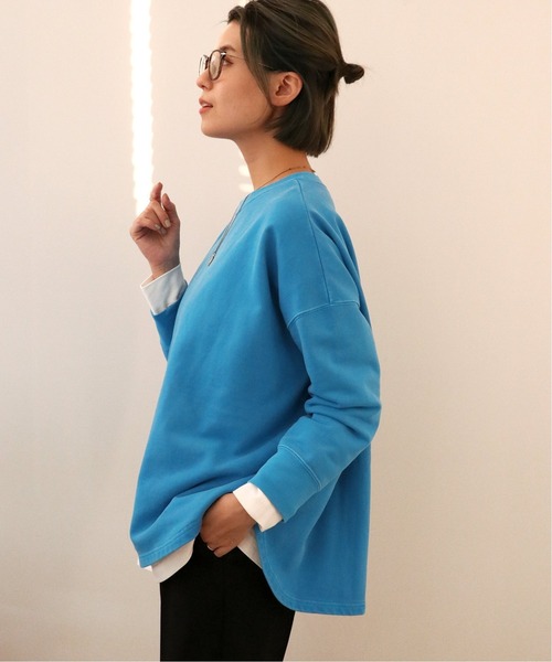 Simplicite(サンプリシテ)の「HEAVY OVER ピグメントプルオーバー◆*(スウェット・レディース・ホワイト/オレンジ/ブルー/ブラック・FREE)」の16枚目の写真