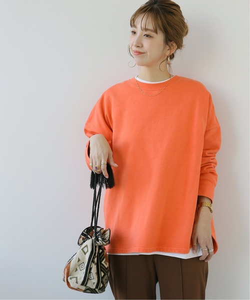 Simplicite(サンプリシテ)の「HEAVY OVER ピグメントプルオーバー◆*(スウェット・レディース・ホワイト/オレンジ/ブルー/ブラック・FREE)」の19枚目の写真