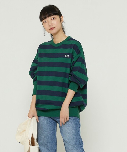 FREAK'S STORE（フリークスストア）の「TOWN CRAFT × FREAK'S STORE/タウンクラフト the FOX ボーダースウェットプルオーバー（スウェット・レディース・ネイビー/オフホワイト/グリーン/ピンク・ﾌﾘ-）」の15枚目の写真