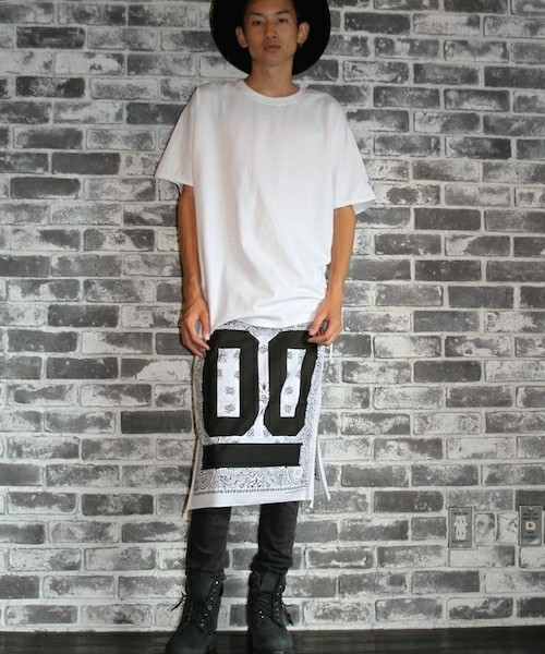 MYE-DO'（マイ・ドゥ）の「バンダナスカート”00”（スカート・メンズ・ホワイト/ブラック・FREE）」の15枚目の写真