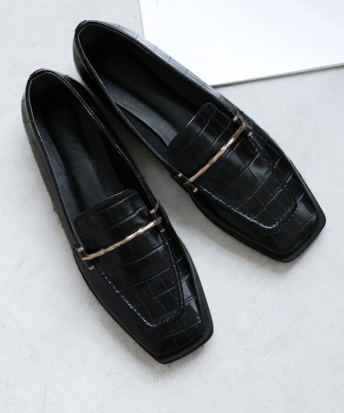 スクエアトゥ 光沢レザー ローファー r-1010 SEAM.SHOES | シームシューズ LOAFER BOLD