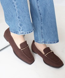 VIVIAN | スクエアトゥピースソールビット付きローファー(ローファー)