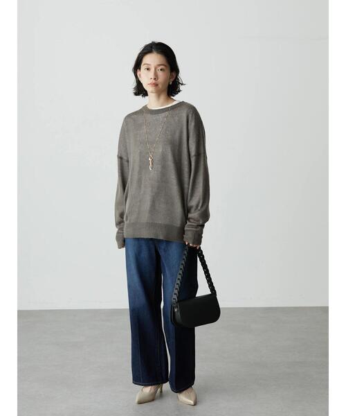 AMERICAN HOLIC(アメリカンホリック)の「SET 透かし編みニット+カットプルオーバー(ニット/セーター・レディース・チャコールグレー/キャメル/アイボリー・M/L)」の22枚目の写真