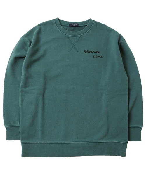 GLAZOS(グラソス)の「裏毛・ドロップショルダーピグメントトレーナー【セットアップ対応】(スウェット・キッズ・ブラック/グリーン/ブルー・170cm/130cm/140cm/150cm/160cm)」の2枚目の写真