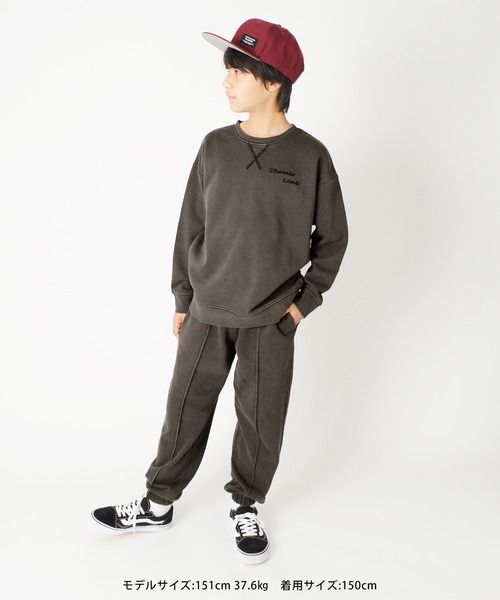 GLAZOS(グラソス)の「裏毛・ドロップショルダーピグメントトレーナー【セットアップ対応】(スウェット・キッズ・ブラック/グリーン/ブルー・170cm/130cm/140cm/150cm/160cm)」の6枚目の写真