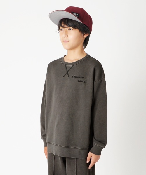 GLAZOS(グラソス)の「裏毛・ドロップショルダーピグメントトレーナー【セットアップ対応】(スウェット・キッズ・ブラック/グリーン/ブルー・170cm/130cm/140cm/150cm/160cm)」の10枚目の写真