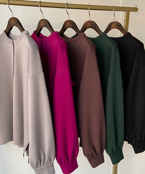 REAL CUBE(リアルキューブ)の「バックフリルプルオーバー(Tシャツ/カットソー・レディース・ブラック/グレイッシュベージュ/ブラウン/グリーン/バイオレット・M)」の12枚目の写真