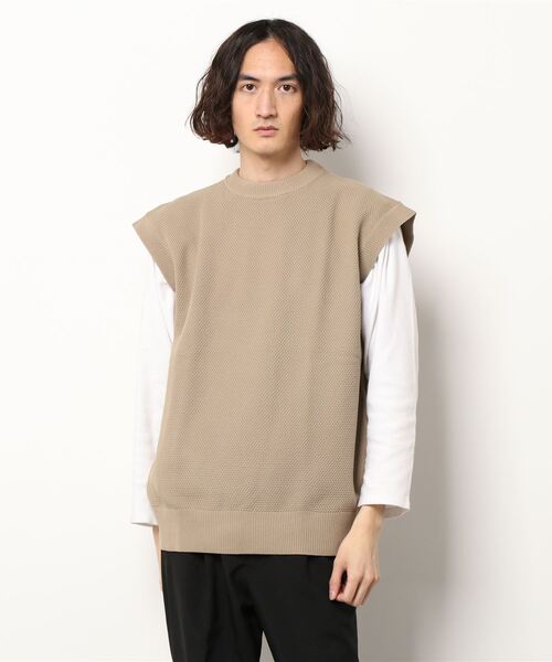 BACK NUMBER（バックナンバー）の「【BACK NUMBER】ビッグサイズニットベスト（ベスト・メンズ・ブラック/ブルー/イエロー/グリーン/ホワイト/ベージュ・M/L）」の3枚目の写真