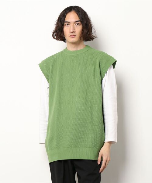 BACK NUMBER（バックナンバー）の「【BACK NUMBER】ビッグサイズニットベスト（ベスト・メンズ・ブラック/ブルー/イエロー/グリーン/ホワイト/ベージュ・M/L）」の4枚目の写真