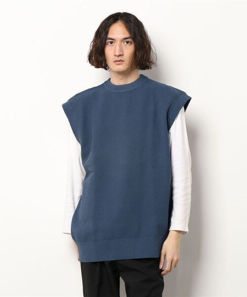 BACK NUMBER（バックナンバー）の「【BACK NUMBER】ビッグサイズニットベスト（ベスト・メンズ・ブラック/ブルー/イエロー/グリーン/ホワイト/ベージュ・M/L）」の9枚目の写真