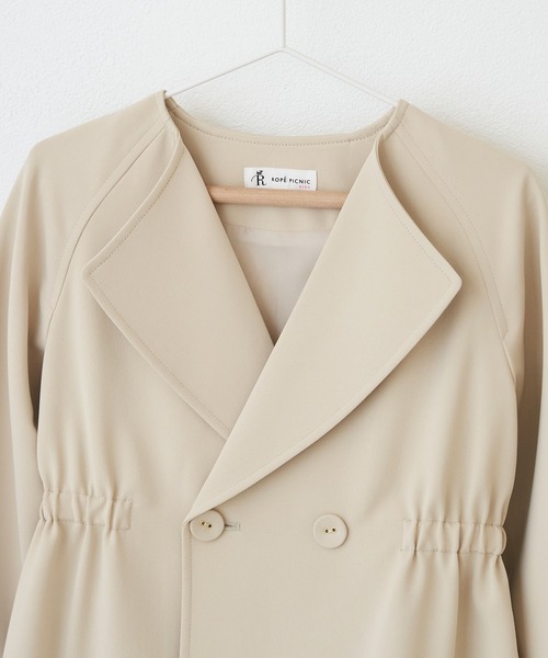ROPE' PICNIC(ロペピクニック)の「【KIDS】【非フッ素撥水・UVカット】ドライギャバノーカラートレンチコート(トレンチコート・キッズ・ベージュ/ピンク・110/120/130/140/150)」の11枚目の写真