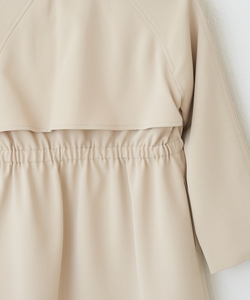 ROPE' PICNIC(ロペピクニック)の「【KIDS】【非フッ素撥水・UVカット】ドライギャバノーカラートレンチコート(トレンチコート・キッズ・ベージュ/ピンク・110/120/130/140/150)」の4枚目の写真