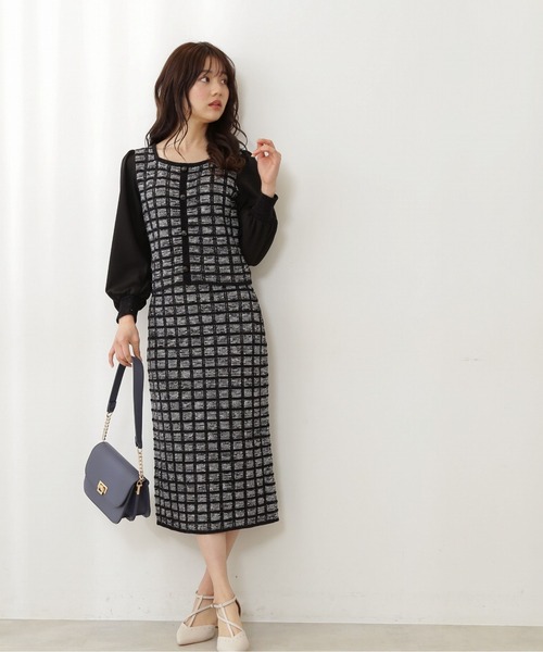 PROPORTION BODY DRESSING（プロポーションボディドレッシング）の「クラシカルジャガードニットＳＥＴＵＰ / 1212140206（ワンピース・レディース・ブラック/ブルー/ホワイト系その他・SMALL/MEDIUM）」の4枚目の写真