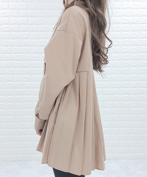 Lace Ladies(レースレディース)の「バンドカラー プリーツ切替 長袖 シャツ(シャツ/ブラウス・レディース・グレイッシュベージュ/ホワイト/ブラック・M/L)」の20枚目の写真