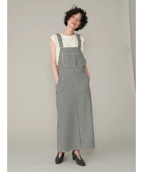 AMERICAN HOLIC（アメリカンホリック）の「デニムジャンパースカート（ジャンパースカート・レディース・ブラック/ストライプ/ワンウォッシュ・M/L）」の6枚目の写真