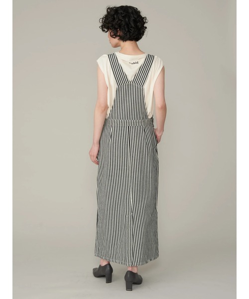 AMERICAN HOLIC（アメリカンホリック）の「デニムジャンパースカート（ジャンパースカート・レディース・ブラック/ストライプ/ワンウォッシュ・M/L）」の4枚目の写真