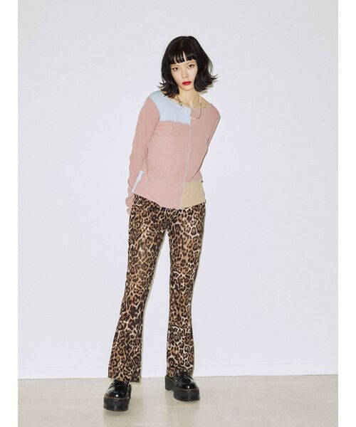 jouetie（ジュエティ）の「パッチワークメロートップス（Tシャツ/カットソー・レディース・ブラック/オフホワイト/カーキ/ピンク・MEDIUM）」の6枚目の写真