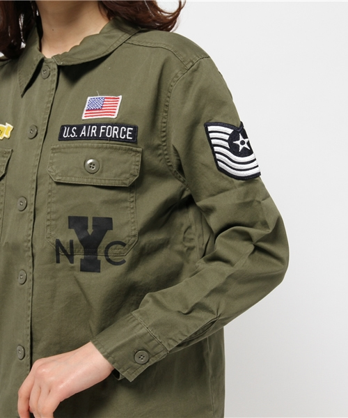 WEGO（ウィゴー）の「WEGO/ワッペンミリタリーシャツ（シャツ/ブラウス・レディース・カーキ/ネイビー/その他1・FREE）」の9枚目の写真