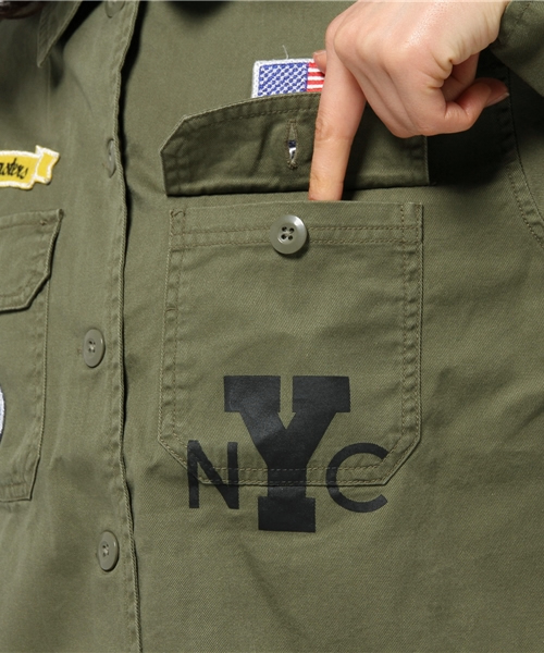 WEGO（ウィゴー）の「WEGO/ワッペンミリタリーシャツ（シャツ/ブラウス・レディース・カーキ/ネイビー/その他1・FREE）」の10枚目の写真