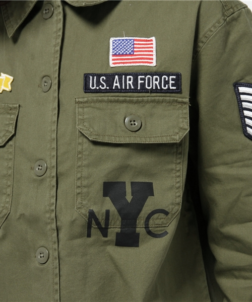 WEGO（ウィゴー）の「WEGO/ワッペンミリタリーシャツ（シャツ/ブラウス・レディース・カーキ/ネイビー/その他1・FREE）」の4枚目の写真