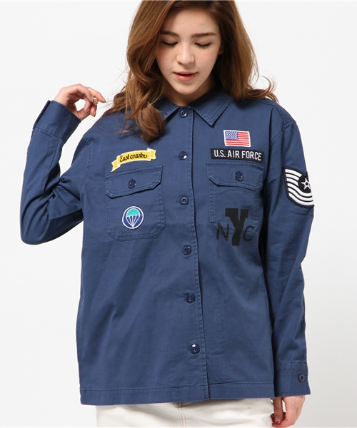 WEGO（ウィゴー）の「WEGO/ワッペンミリタリーシャツ（シャツ/ブラウス・レディース・カーキ/ネイビー/その他1・FREE）」の18枚目の写真