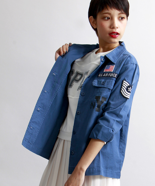 WEGO（ウィゴー）の「WEGO/ワッペンミリタリーシャツ（シャツ/ブラウス・レディース・カーキ/ネイビー/その他1・FREE）」の20枚目の写真