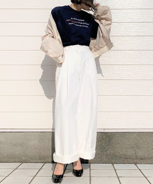 Q(キュー)の「plaind’amour 半袖T(Tシャツ/カットソー・レディース・ホワイト/ライトグリーン/ナチュラル/ネイビー・MEDIUM)」の5枚目の写真