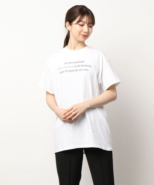 Q(キュー)の「plaind’amour 半袖T(Tシャツ/カットソー・レディース・ホワイト/ライトグリーン/ナチュラル/ネイビー・MEDIUM)」の10枚目の写真