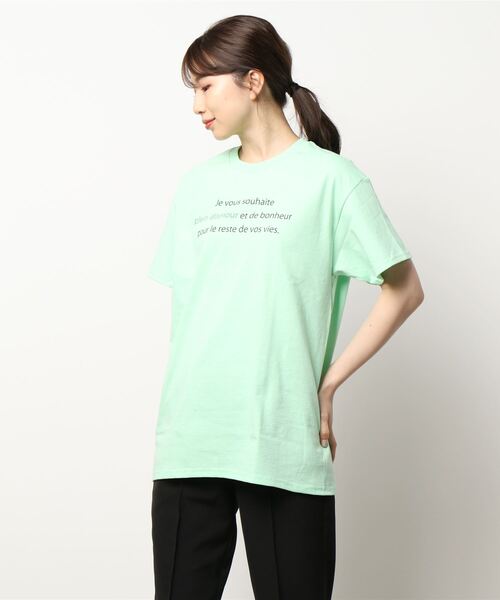 Q(キュー)の「plaind’amour 半袖T(Tシャツ/カットソー・レディース・ホワイト/ライトグリーン/ナチュラル/ネイビー・MEDIUM)」の7枚目の写真