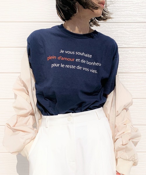 Q(キュー)の「plaind’amour 半袖T(Tシャツ/カットソー・レディース・ホワイト/ライトグリーン/ナチュラル/ネイビー・MEDIUM)」の17枚目の写真