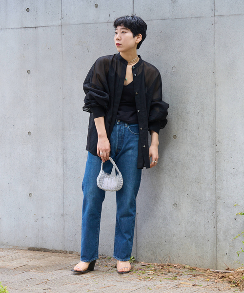 CITYSHOP シースルーシャツ　ブラック SHEER LACE シャツ（シャツ／ブラウス）｜CITYSHOP（シティショップ