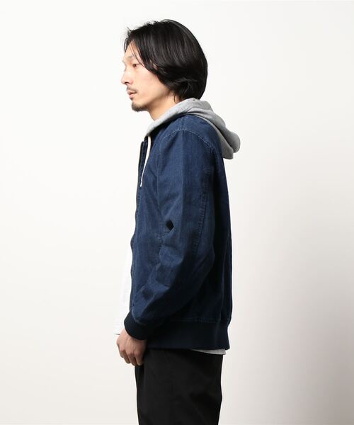 BACK NUMBER(バックナンバー)の「【BACK NUMBER】フードリブブルゾン(ブルゾン・メンズ・ダークインディゴブルー・M/L/XL)」の2枚目の写真