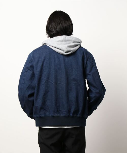 BACK NUMBER(バックナンバー)の「【BACK NUMBER】フードリブブルゾン(ブルゾン・メンズ・ダークインディゴブルー・M/L/XL)」の3枚目の写真