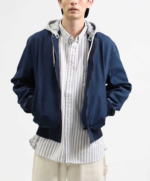 BACK NUMBER(バックナンバー)の「【BACK NUMBER】フードリブブルゾン(ブルゾン・メンズ・ダークインディゴブルー・M/L/XL)」の1枚目の写真