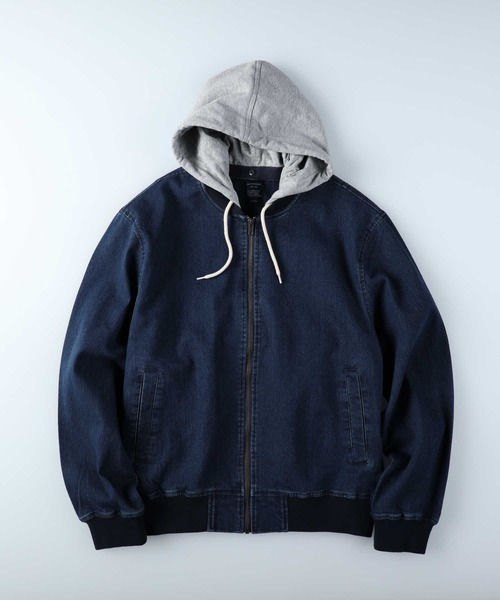 BACK NUMBER(バックナンバー)の「【BACK NUMBER】フードリブブルゾン(ブルゾン・メンズ・ダークインディゴブルー・M/L/XL)」の5枚目の写真