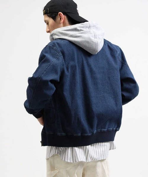 BACK NUMBER(バックナンバー)の「【BACK NUMBER】フードリブブルゾン(ブルゾン・メンズ・ダークインディゴブルー・M/L/XL)」の7枚目の写真